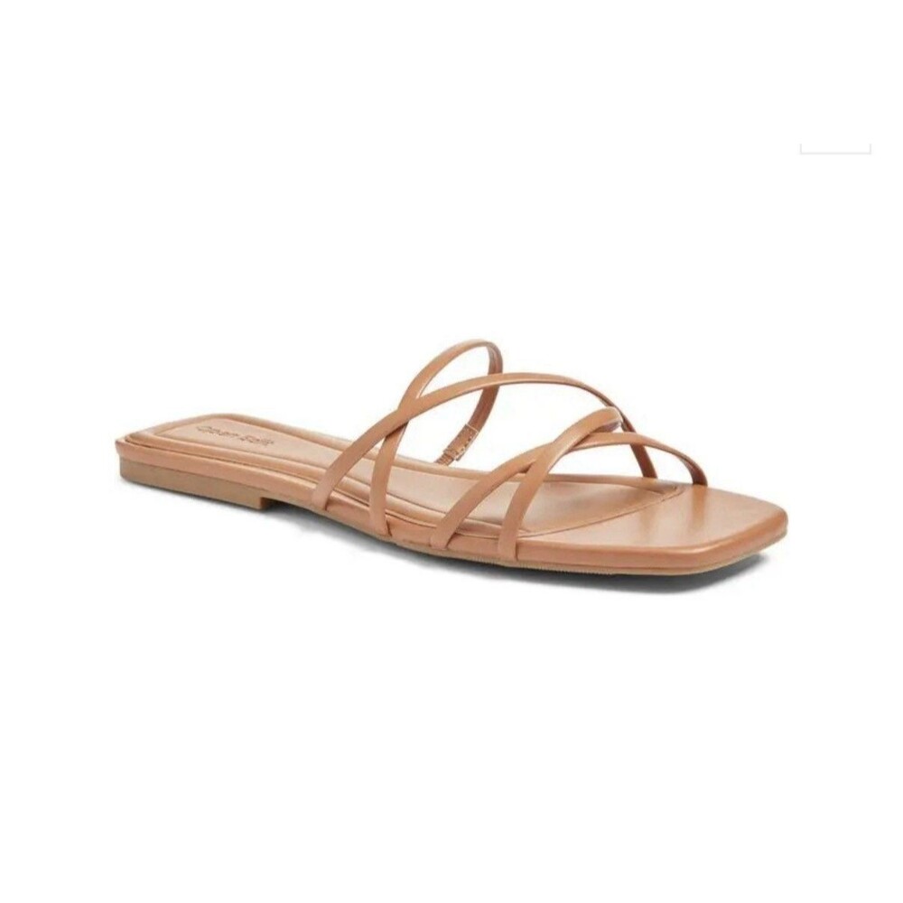 NWOT Open Edit Women’s Korva Slide Sandals Tan Size 8.5 Strappy $50